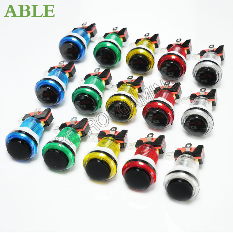 Arcade Button Pcb - 12pçs 6 cores arcade led botão